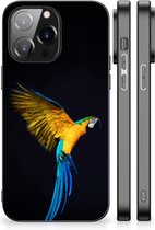 Bumper Hoesje iPhone 14 Pro Max GSM Hoesje met Zwarte rand Papegaai