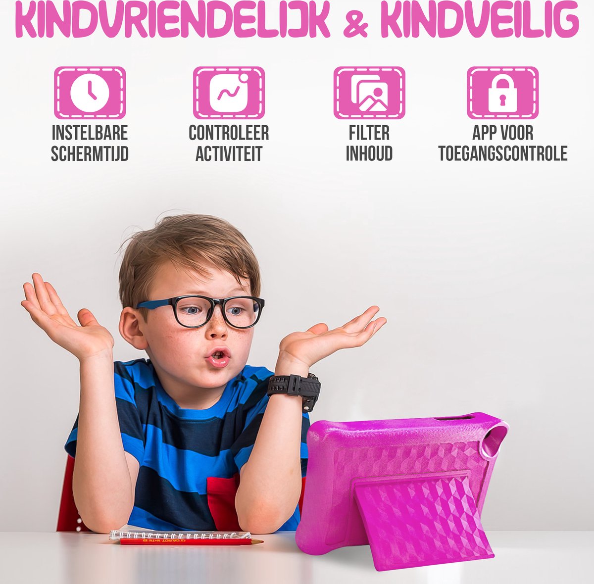 Looki KidsTab Pro - Tablette pour Kinder - 8 pouces - Android 10 - 32 Go -  Caméra