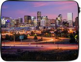 Laptophoes - Denver - Skyline - Nacht - Maan - Amerika - Laptop sleeve - Laptop hoes - Laptop - 17 Inch - Laptopcover
