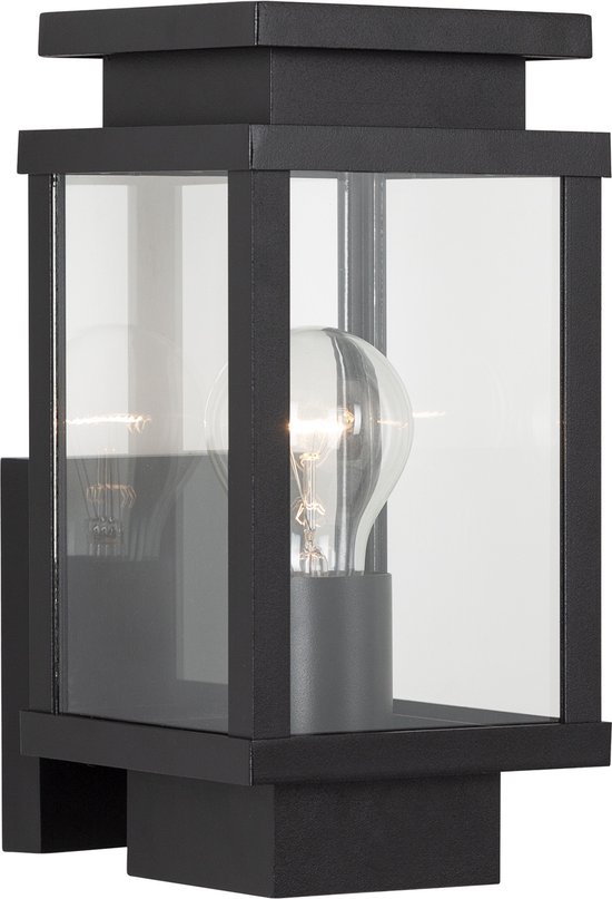KS Verlichting wandlamp Boston tuinverlichting zwart E27 modern vierkant