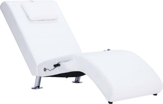 vidaXL chaise longue kunstleer wit