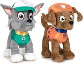Paw Patrol peluche ensemble de 2x personnages Rocky et Zuma 27 cm - cadeau chiens speelgoed Kinder