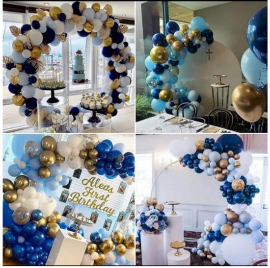 94 Pièces, Kit D'arche De Guirlande De Ballons, Ballon Bleu Bébé