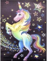 Diamond Painting Volwassenen - Unicorn - Volledige Bedekking - Ronde Steentjes - 20x25 Cm