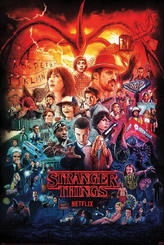 Affiche du montage des saisons de Stranger Things 61 x 91,5 cm