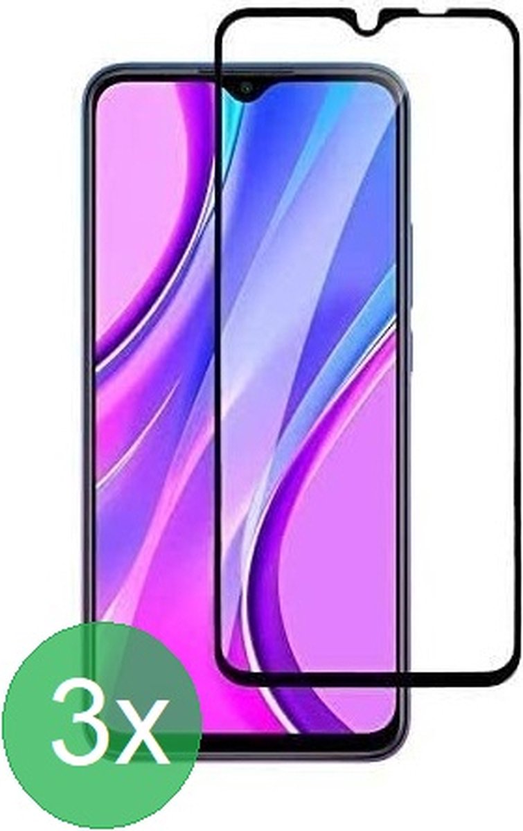 Geschikt Voor: Xiaomi Redmi 9A / 9C Full Screenprotector 3x - screen protector - volledige glas - bescherming - beschermglas - ZT Accessoires