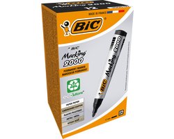 BIC Marking 2000 ECOlutions Permanente Markers Medium Kogelpunt - Zwart - Doos van 12 Stuks