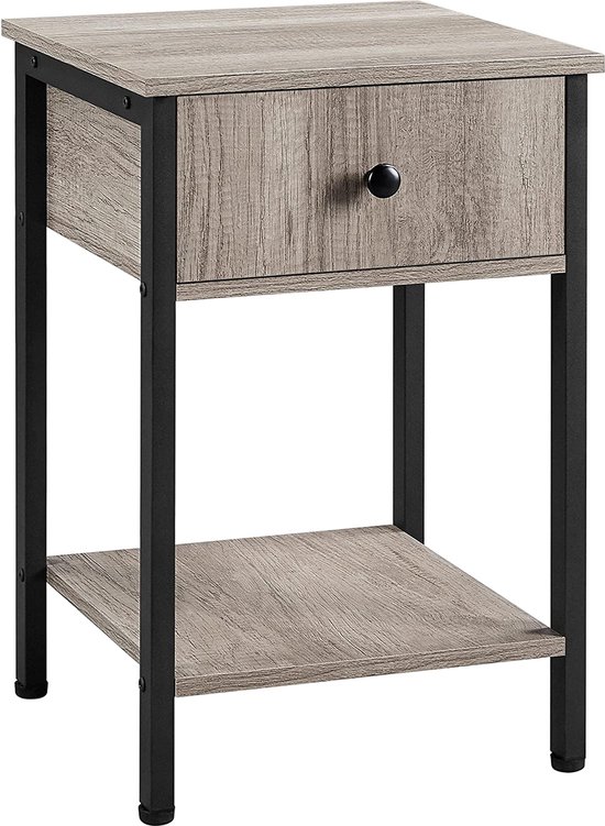 Yaheetech Nachtkastje met lade, bijzettafel met plank - Slaapkamer