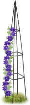 Relaxdays plantensteun obelisk 190 cm - klimplantensteun - zwart - rankhulp - metaal