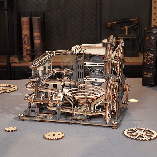 ROBOTIME Marmeren Run 3D Puzzel Houten Upgrade Modelbouwset, Bouwpakket Volwassenen, Beste Verjaardag Van Valentijnsdag Geschenken   Night City 6095909487469