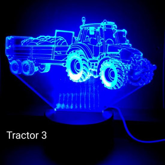 3D LED LAMP - TRACTOR MET AANHANGER 3
