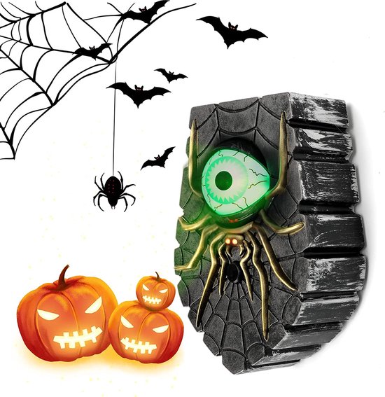 Wijde selectie Verdragen Perforatie Halloween deurbel decoraties, geanim 1 oog verlichte oogappelde deurbel met  griezelige... | bol.com