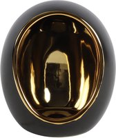 Waxinelichthouder zwart Sep XL - Theelichthouder goud modern L14B17H19CM