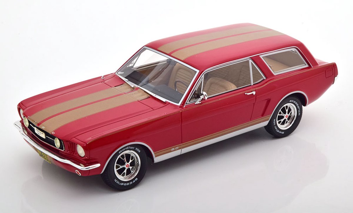 Ford Mustang Intermeccanica Wagon 1965 Rood / Goud 1-18 Cult Scale Models ( Resin ) - Ford