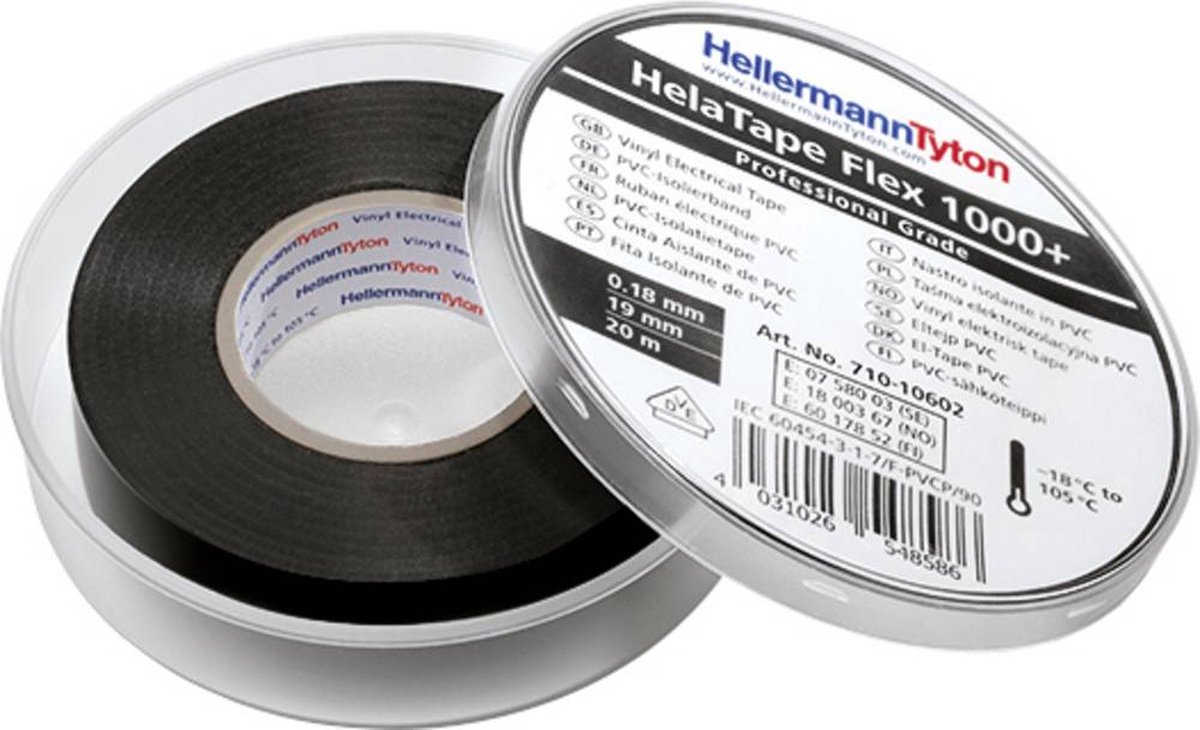 HellermannTyton HelaTape Flex 1000+ 710-10611 Isolatietape HelaTape Flex 1000+ Zwart (l x b) 33 m x 50 mm 1 stuk(s)