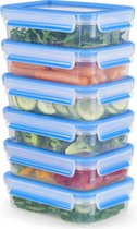 Tefal Masterseal Fresh N1031951 boîte hermétique alimentaire Rectangulaire 0,8 L Bleu, Transparent 6 pièce(s)