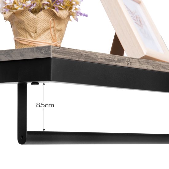 IN.HOMEXL – Alexander - Kapstokken - Kapstok met Haken voor Kledinghangers - Industrieel - Honingbruin met Zwarte Haken -60x30x42cm 10 Haken