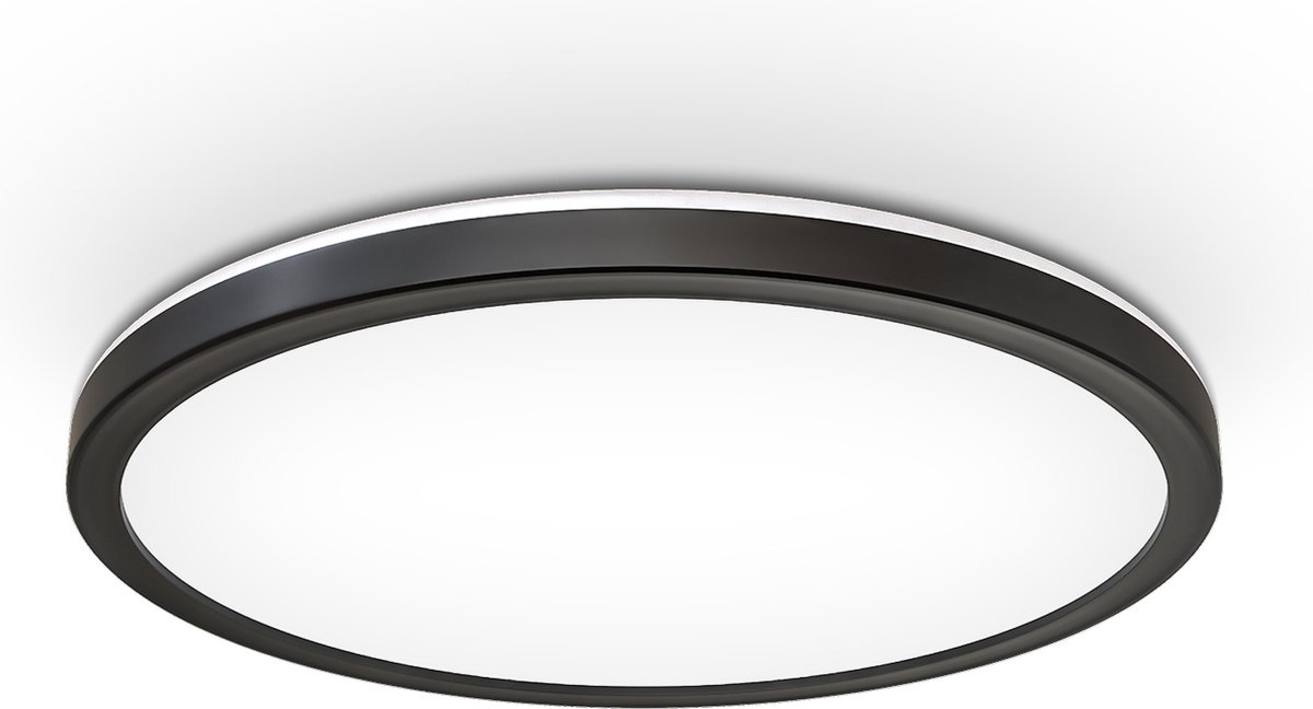 Bol.com B.K.LICHT - LED Plafonniere - zwart - led paneel - plafondlamp - l: 29.3cm - 4.000K - 2.400Lm - 18W aanbieding