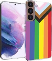 iMoshion Hoesje Geschikt voor Samsung Galaxy S22 Hoesje Siliconen - iMoshion Design hoesje - Meerkleurig / Rainbow Flag