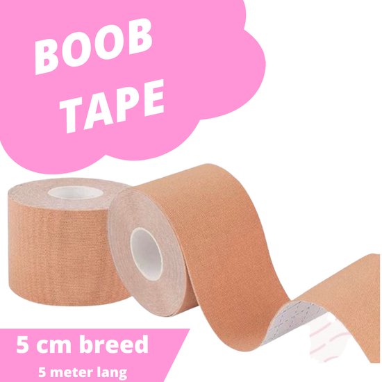 Boob Tape set - 5 meter lang - (5cm breed) - Push Up Bra - Fashion Tape - BH Tape - Plak BH - BH accessoire