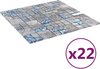 vidaXL Mozaïektegels 22 st zelfklevend 30x30 cm glas grijs en blauw