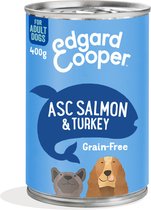 6x Edgard & Cooper Blik Vers Vlees Hondenvoer Zalm - Kalkoen 400 gr