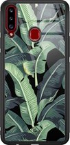 Casimoda® hoesje - Geschikt voor Samsung Galaxy A20s - Palmbladeren Bali - Luxe Hard Case Zwart - Backcover telefoonhoesje - Groen