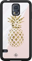 Casimoda® hoesje - Geschikt voor Samsung Galaxy S5 - Ananas - Zwart TPU Backcover - Ananas - Roze