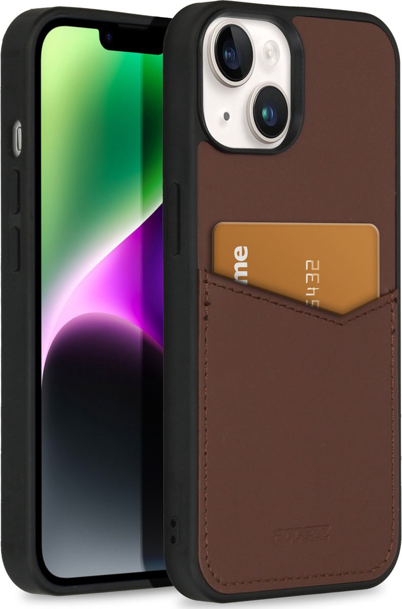 Accezz Premium Leather Card Slot Backcover iPhone 14 hoesje - Bruin