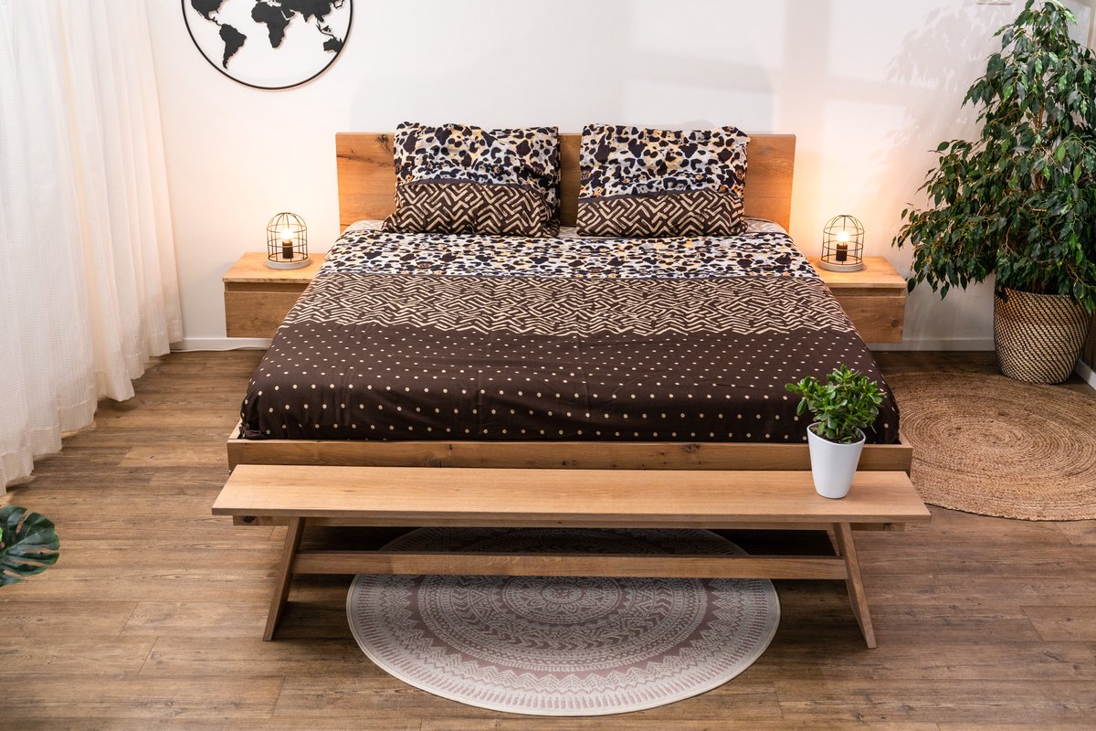Zwevend bed - Bed Mila - inclusief hoofdbord en nachtkastje met lade - 180 x 200