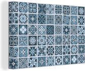 OneMillionCanvasses - Peinture sur Toile - Chemin de Cuisine - Motifs - Fleurs - Nature - Blauw - Impression sur Toile - 180x120 cm - Peintures sur Toile Salon - Décoration murale