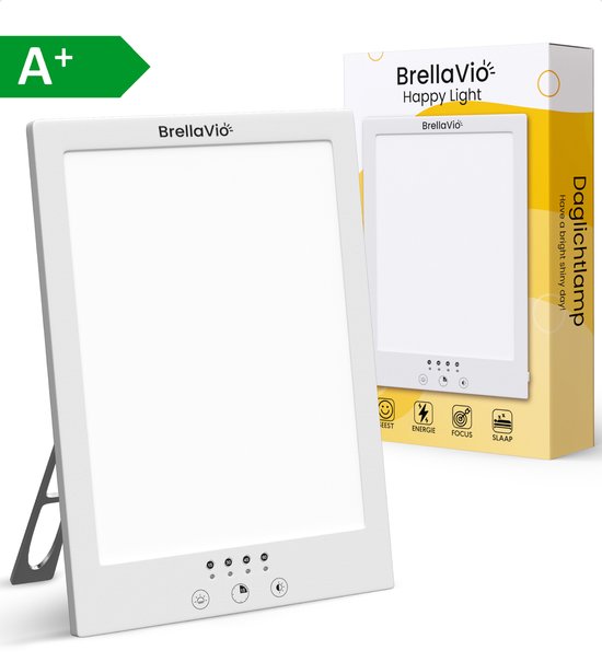 BrellaVio Happy Light Daglichtlamp - 12.000 LUX - Wit - LED Lichttherapie -...