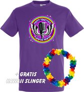T-shirt Happy Together Flower Power | Love for all | Gay pride | Regenboog LHBTI | Paars | maat 5XL