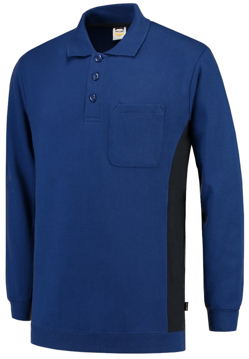 Tricorp polosweater Bi-Color - Workwear - 302001 - koningsblauw-navy - maat XXXL
