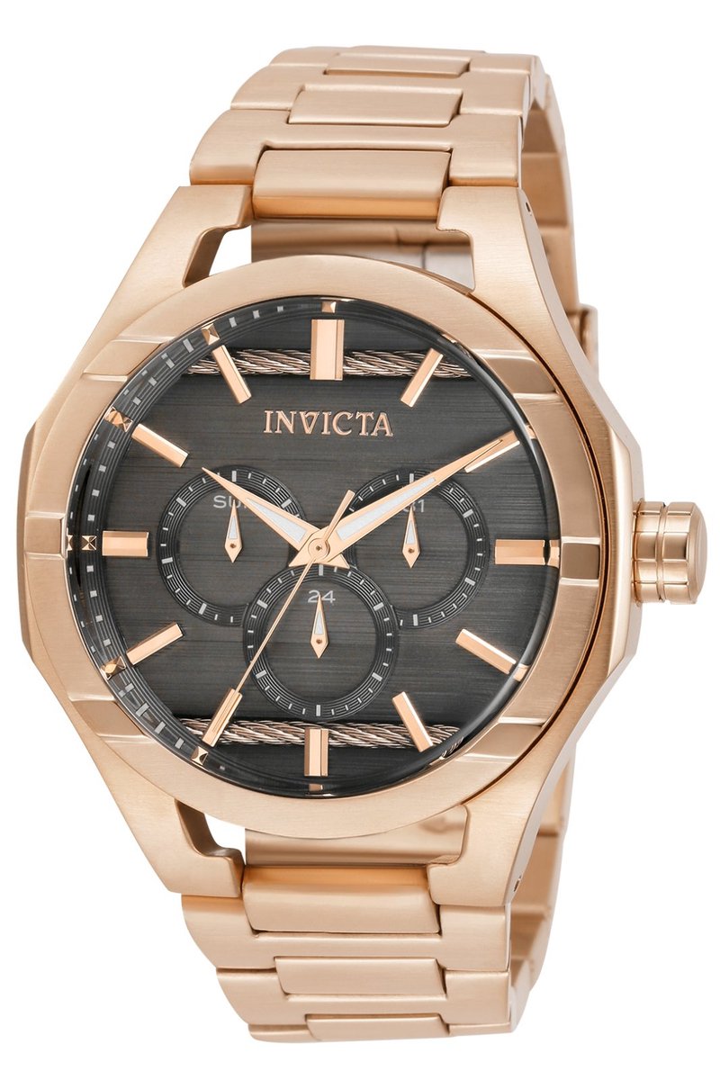 Invicta Bolt 31834 Heren Horloge - Waterdicht - Analoog - Quartz Uurwerk - Roestvrij Staal met grijze Wijzerplaat - 48mm
