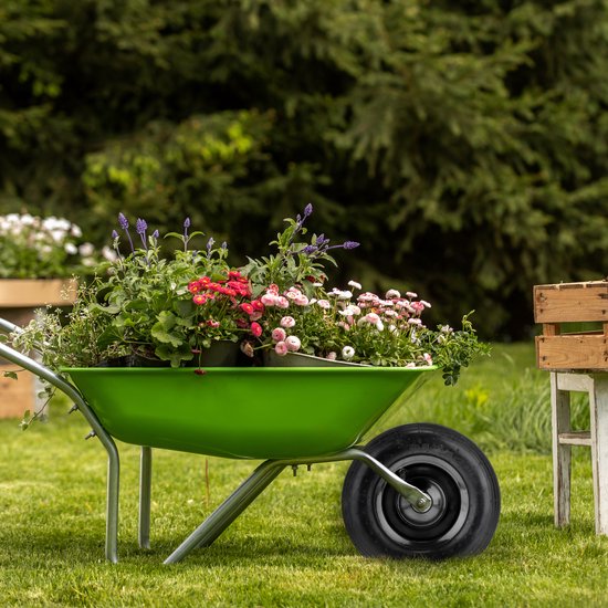 Relaxdays kruiwagenwiel - 3.50-6 - met binnenband - stalen velg - tot 120 kg - luchtband met ventiel van Relaxdays — afbeelding 2