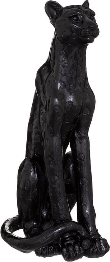 Luipaard beeld 90 cm zwart zwart