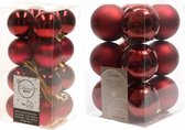Kerstversiering kunststof kerstballen donkerrood 4-6 cm pakket van 40x stuks - Kerstboomversiering