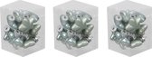 36x Sterretjes kersthangers/kerstballen mintgroen (oyster grey) van glas - 4 cm - mat/glans - Kerstboomversiering