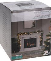 3x Dennenslingers/dennen guirlandes met 35 LED lampjes/lichtjes 270 cm - Kerstversiering/kerstdecoratie