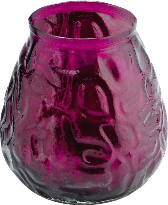 12x Bougies lanterne rose foncé 48 heures de combustion - Verres lanterne en verre - Bougies de terrasse / bougies de jardin