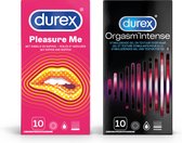Durex - 20 stuks Condooms - Pleasure Me 1x10 stuks - Orgasm Intense 1x10 stuks - Voordeelverpakking