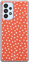 Coque en siliconen hoesje Samsung Galaxy A53 - Pois Oranje - Coque souple pour téléphone - Oranje - Pois