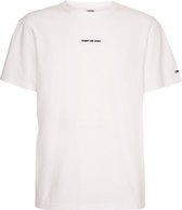 Tommy Hilfiger - Heren Tee SS Tiny Linear Tee - Wit - Maat L