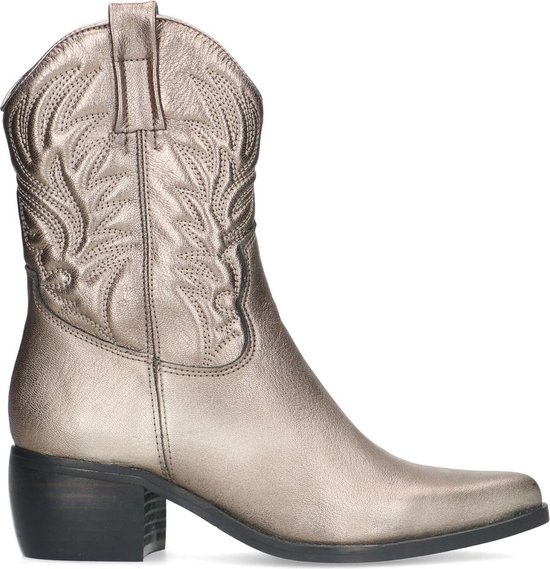 Manfield - Dames - Metallic leren cowboylaarzen - Maat 38 | bol.com