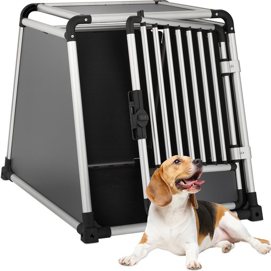 Relaxdays autobench hond, dubbele hondenbench auto, kofferbak, schuine