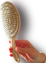 Fienosa Haarborstel - Anti Klit Haarborstel - Detangler Brush - Haarborstel beige - Kam voor Krullen - Haarborstel Rond