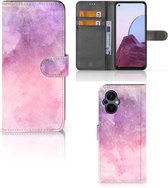 Telefoonhoesje OPPO Reno 8 Lite | OnePlus Nord N20 Flipcase Pink Purple Paint