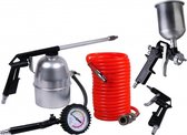 Ensemble d'outils FERM Air - Incl. Pulvérisateur de Peinture et de fluide, gonfleur de pneu, soufflette et tuyau en spirale