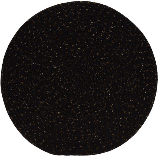 DoaBuy ronde placemat polyester katoen Ø 38 cm zwart zwart bol